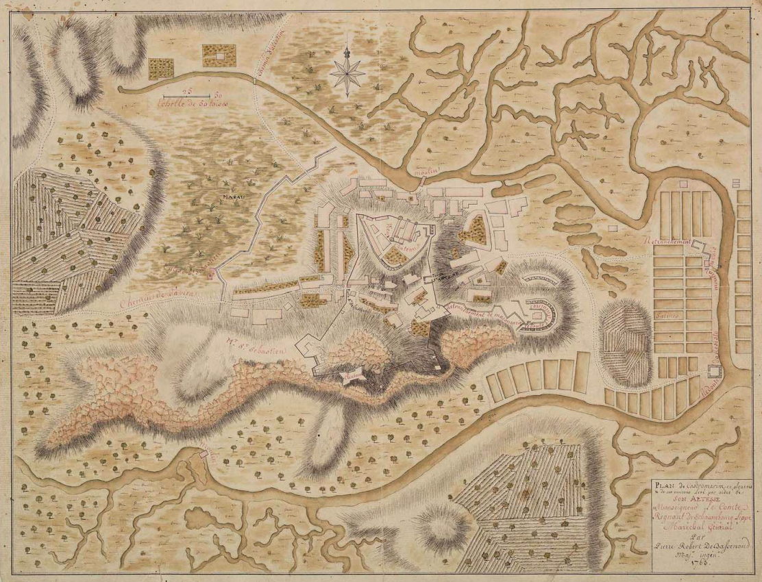 Plan de Castro Marim en Algarves — Pierre Robert de Bassenond, 1763 · Arquivo Histórico Militar, Doc. 279 (1-6-10)